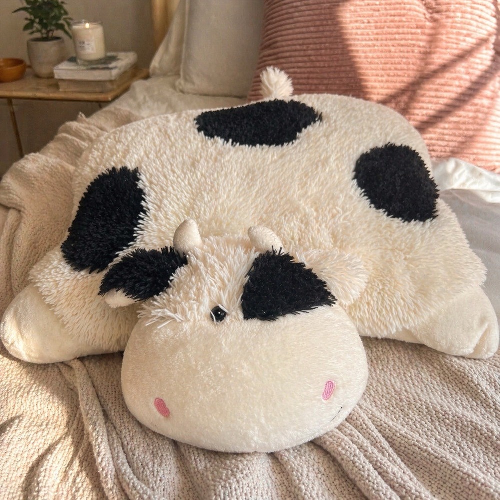 Pillow Pets Cozy Cow 18" Original 2010 Folding Plush Discontinued HTF Retired